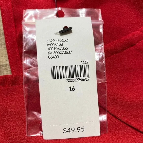 Lane Bryant Womens Cold Shoulder Long Sleeve Ruffle Top Size 16 Red - Picture 4 of 12